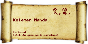 Kelemen Manda névjegykártya